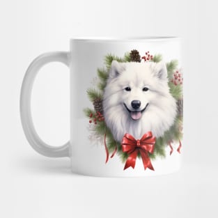 Christmas Samoyed Dog Wreath Mug